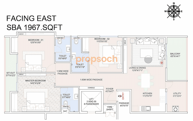Atco La Vivant - 3 BHK Floor Plan