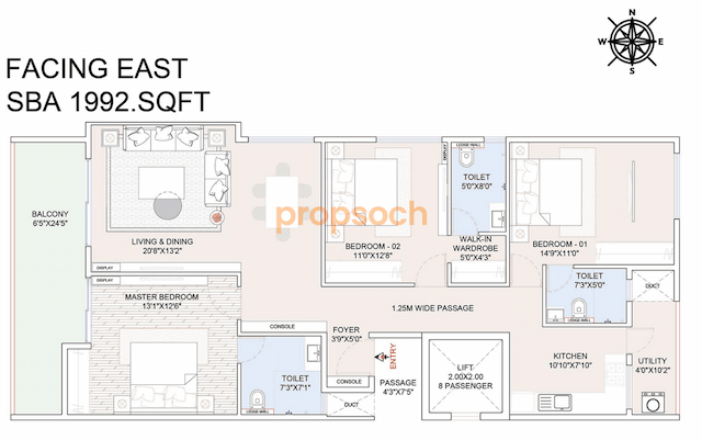 Atco La Vivant - 3 BHK Floor Plan