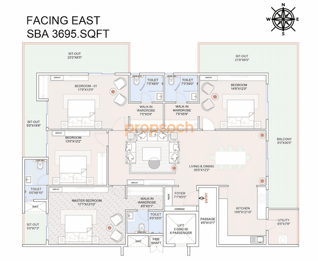 Atco La Vivant - 4 BHK Floor Plan