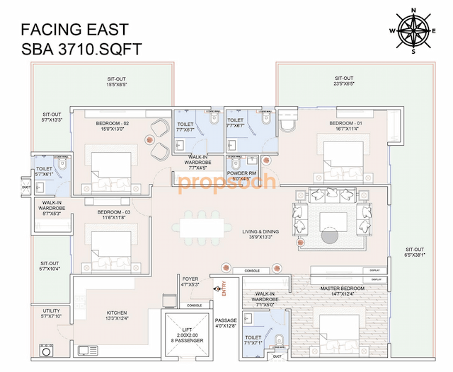Atco La Vivant - 4 BHK Floor Plan