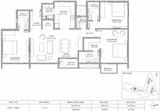 Birla Ojasvi - 3BHK Floor Plan