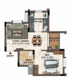 Casagrand Hazen - 1 BHK Floor Plan
