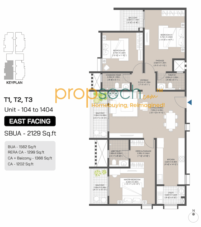 Engrace Vista - 3 BHK Floor Plan