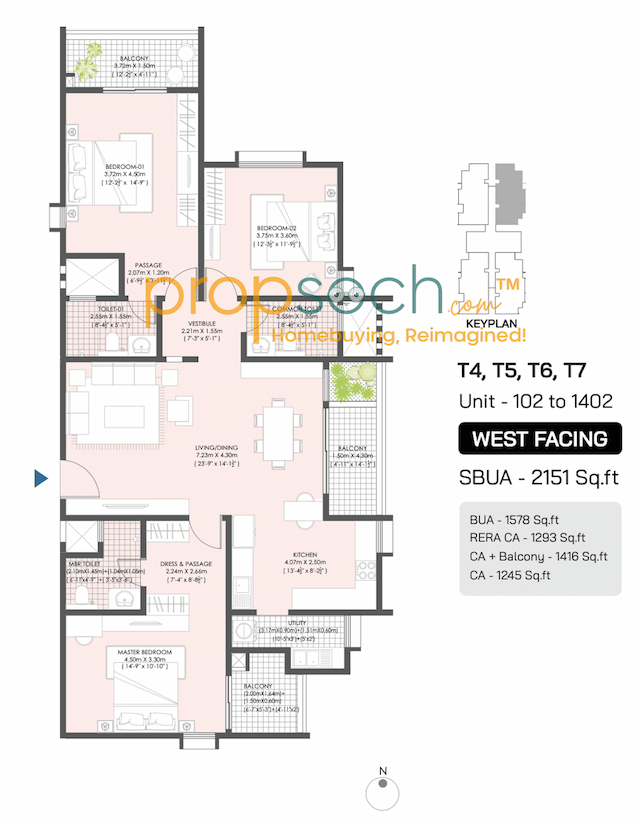 Engrace Vista - 3 BHK Floor Plan