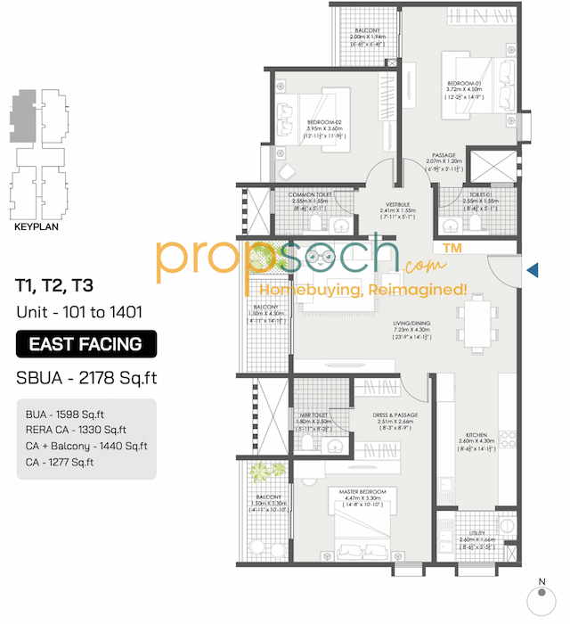 Engrace Vista - 3 BHK Floor Plan