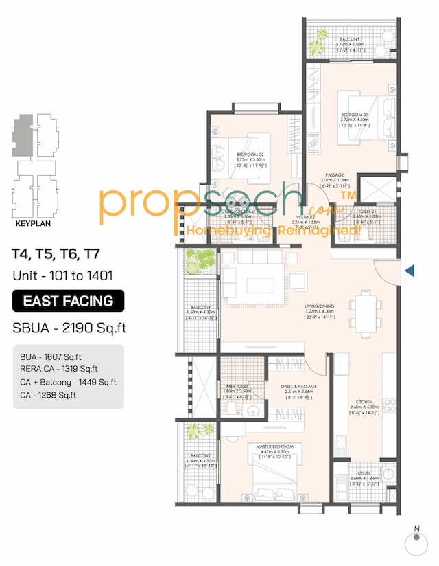 Engrace Vista - 3 BHK Floor Plan