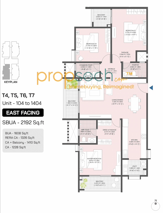 Engrace Vista - 3 BHK Floor Plan
