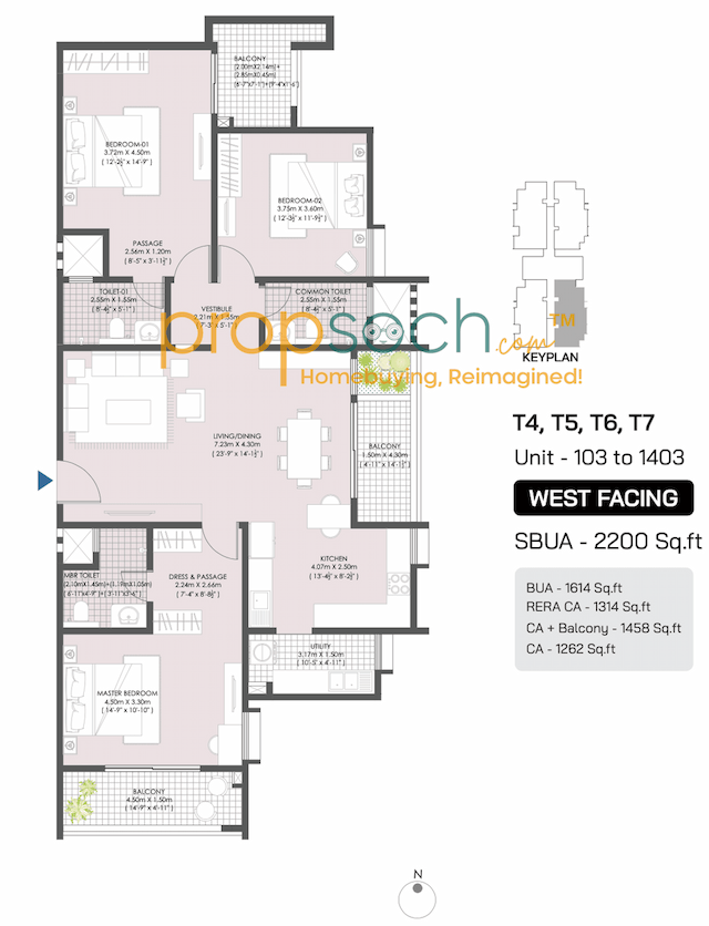 Engrace Vista - 3 BHK Floor Plan