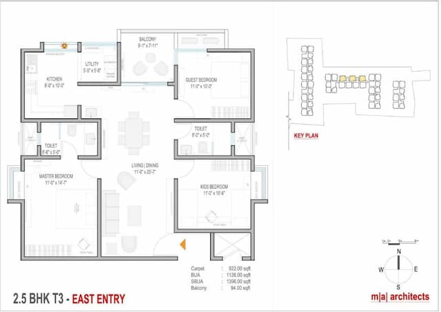 Mahendra Aarya - 2.5 BHK Floor Plan