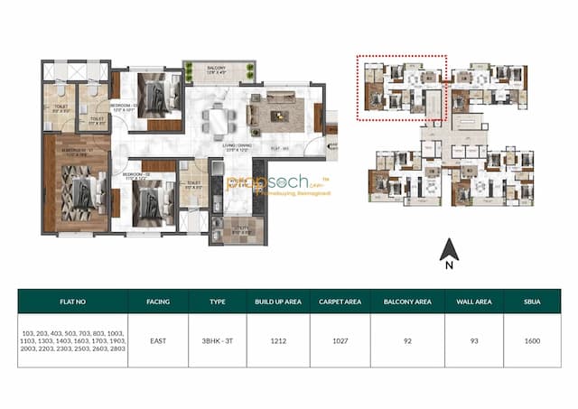Mana Dale - 3BHK Floor Plan