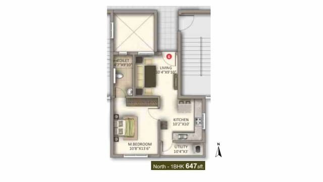 Meda East Winds - 1 BHK Floor Plan