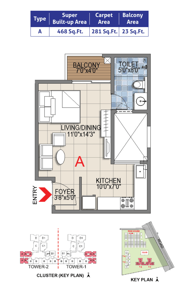 Sattva Songbird - STUDIO Floor Plan