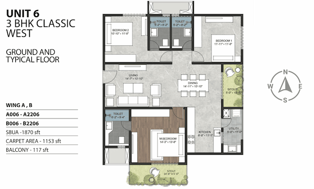 Sumadhura Sarang - 3 BHK Floor Plan