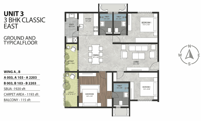 Sumadhura Sarang - 3 BHK Floor Plan