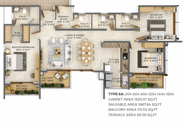 VBHC Aurora - 3BHK Floor Plan