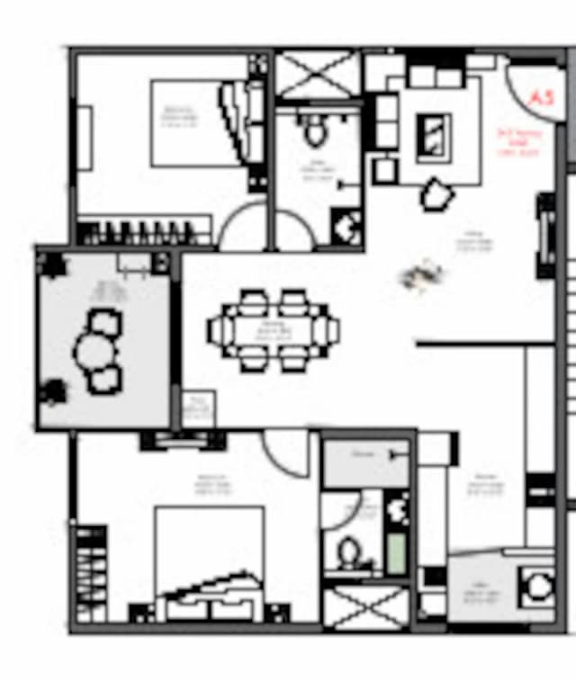 Ankuraa Meridian - 2 BHK Floor Plan