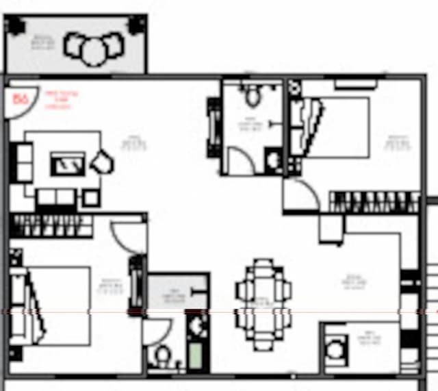 Ankuraa Meridian - 2 BHK Floor Plan