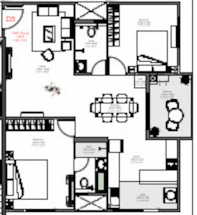 Ankuraa Meridian - 2 BHK Floor Plan