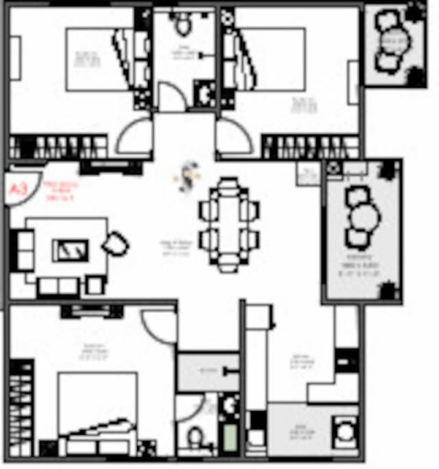 Ankuraa Meridian - 3 BHK Floor Plan