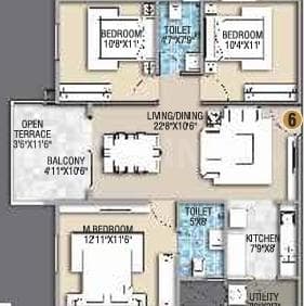 Desai Empire - 2.5 BHK Floor Plan