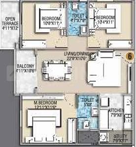 Desai Empire - 2.5 BHK Floor Plan