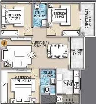 Desai Empire - 2.5 BHK Floor Plan