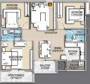 Desai Empire - 2.5 BHK Floor Plan