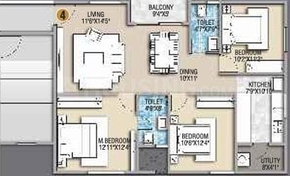 Desai Empire - 2.5 BHK Floor Plan
