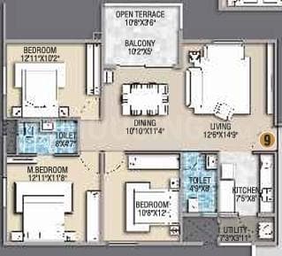 Desai Empire - 2.5 BHK Floor Plan