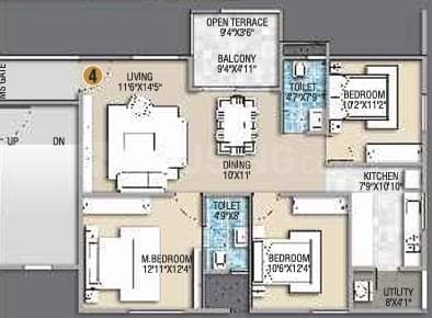 Desai Empire - 2.5 BHK Floor Plan