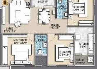 Desai Empire - 2.5 BHK Floor Plan