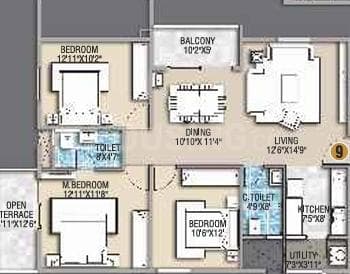Desai Empire - 2.5 BHK Floor Plan