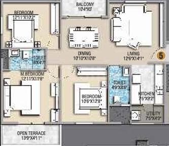 Desai Empire - 2.5 BHK Floor Plan