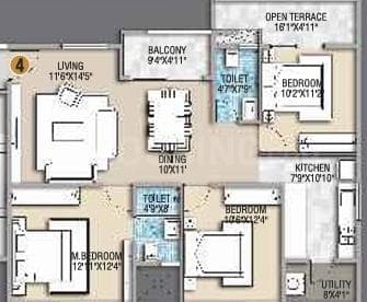 Desai Empire - 2.5 BHK Floor Plan