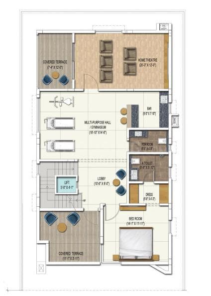 DSR Elixir - 5 BHK Floor Plan