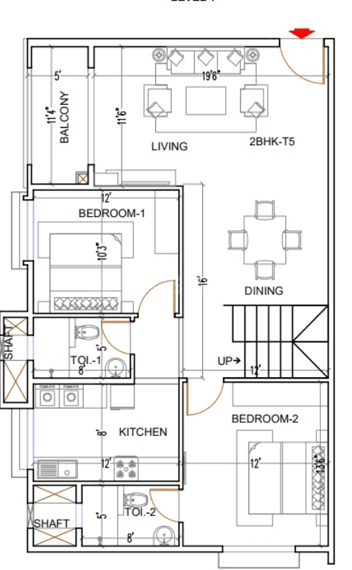 Elegant Hermitage - 4 BHK Floor Plan