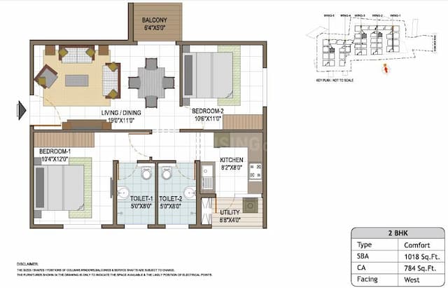 Elegant Tranquility - 2 BHK Floor Plan