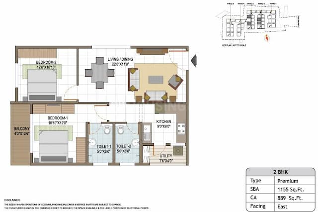 Elegant Tranquility - 2 BHK Floor Plan