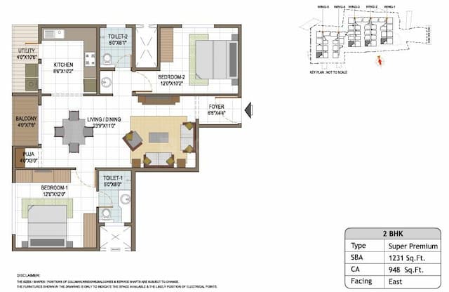 Elegant Tranquility - 2 BHK Floor Plan