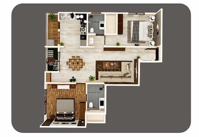 Elegant Tranquility - 2 BHK Floor Plan