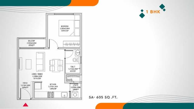 Godrej Splendour - 1 BHK Floor Plan