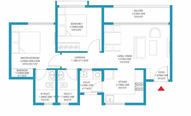 Godrej Splendour - 2 BHK Floor Plan