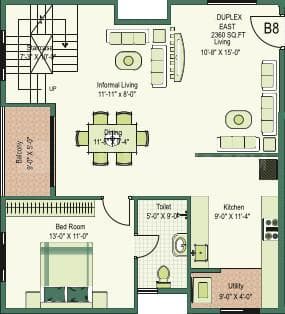Greennesto Primus - 3 BHK Floor Plan