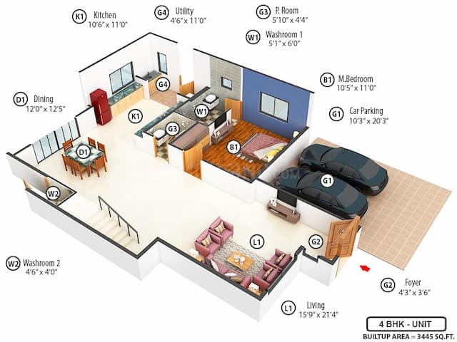 NVT Stopping By The Woods - 4 BHK Floor Plan
