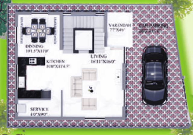 Oblong Breeze - 3 BHK Floor Plan