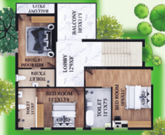 Oblong Breeze - 4 BHK Floor Plan