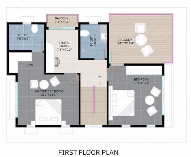 Palm Paradise - 3 BHK Floor Plan