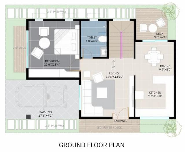 Palm Paradise - 3 BHK Floor Plan