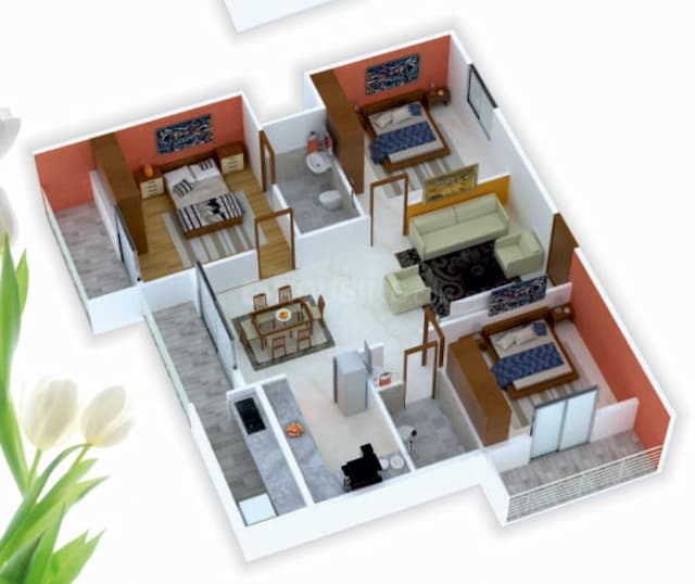 Pursuit Of Happiness - 3 BHK Floor Plan