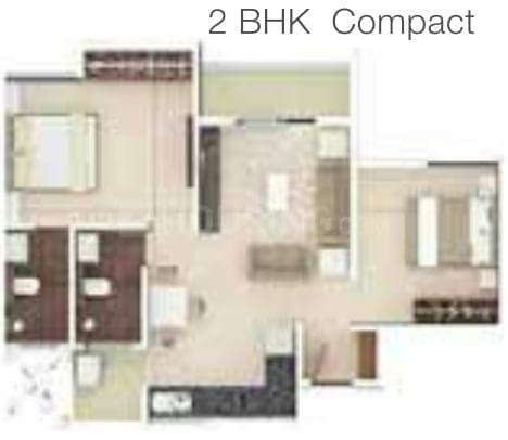 Rohan Upavan Phase 5 - 2 BHK Floor Plan